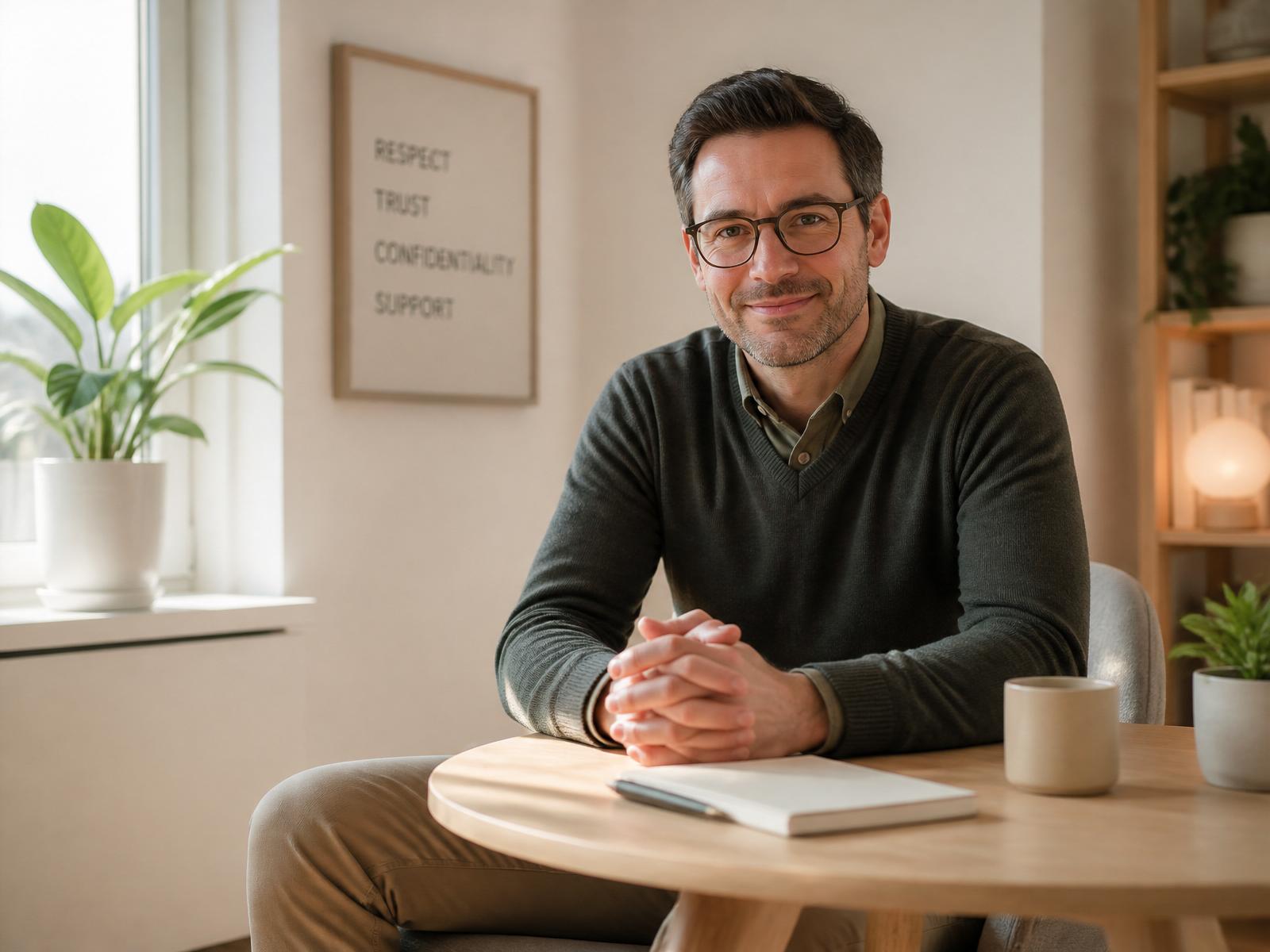 Vertrouwelijk gesprek in een rustige, veilige ruimte